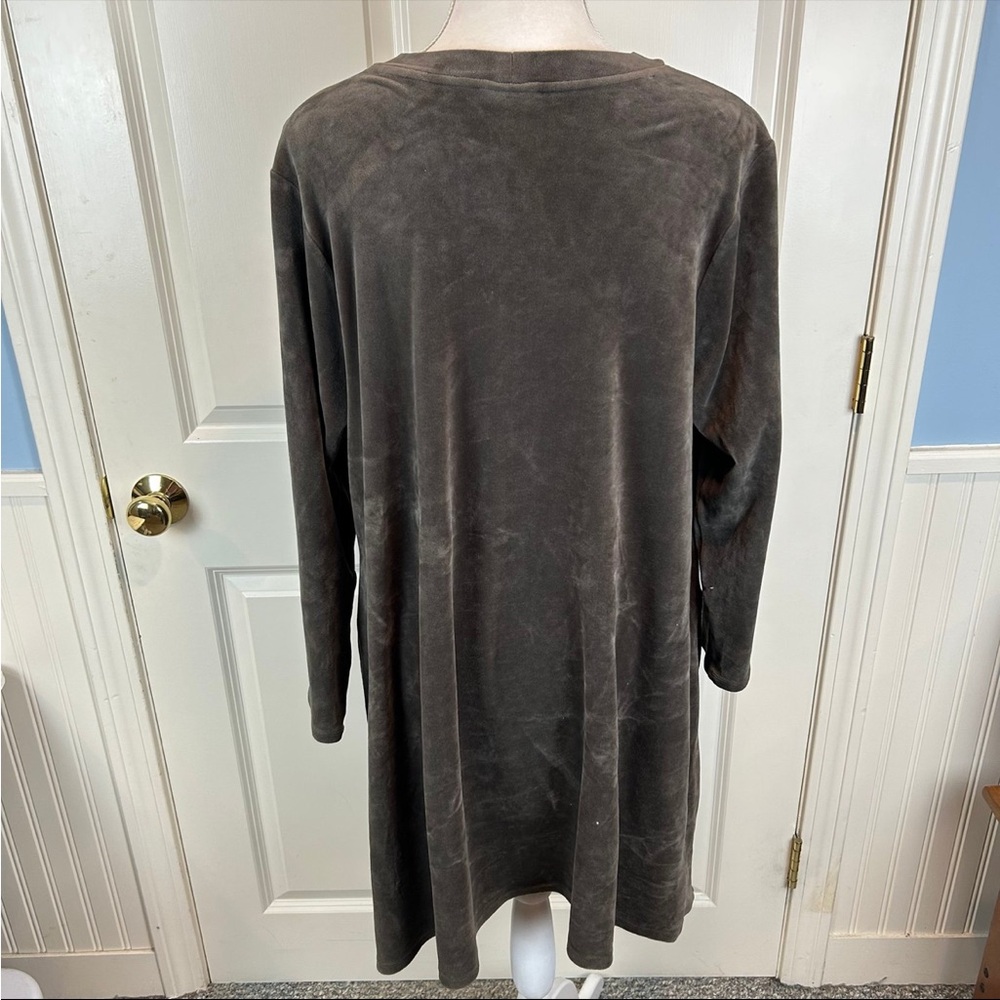 J. Jill Velvet Dress with Pockets Mocha Brown Stretchy Pure Jill - Size XL - Picture 6 of 8